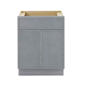24 in. W x 21 in. D x 32.5 in. H 2-Doors Bath Vanity Cabinet without Top in Smoky Gray