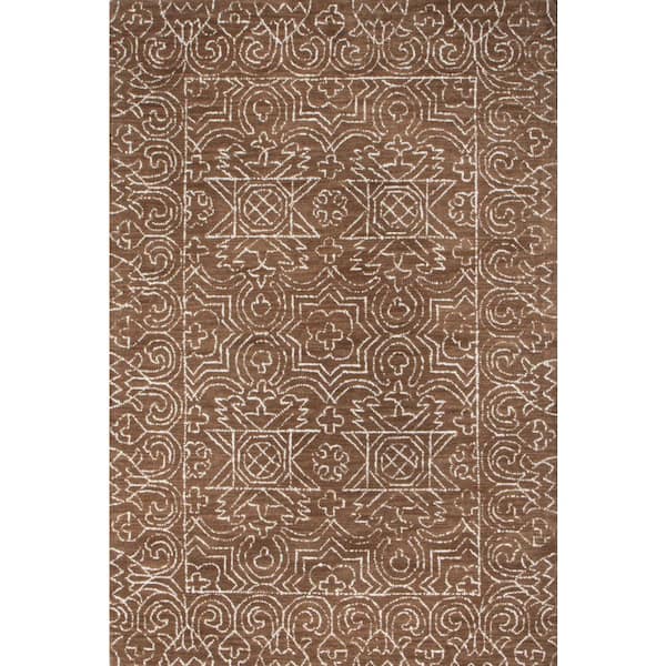 Venezia Cinnamon 8 ft. x 10 ft. Floral Transitional Area Rug