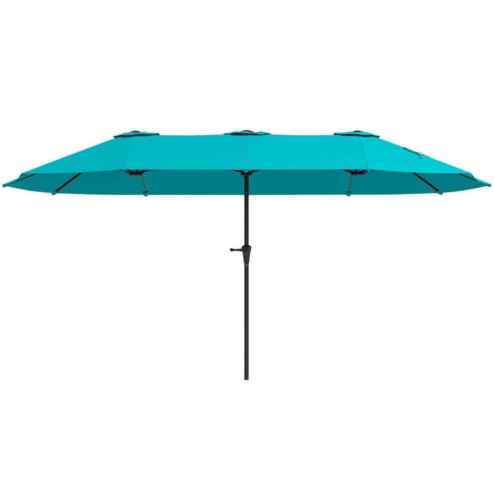 13 ft. UPF30+ Double Umbrella Outdoor Patio with Easy Crank Handle Patio Um
