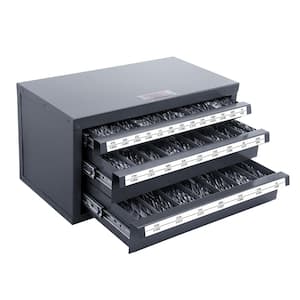 17.46 in. Drill Bit Dispenser Cabinet 3-Drawer Drill Bit Organizer Cabinet for 1/16 in. to 1/2 in. Dispenser Cabinet