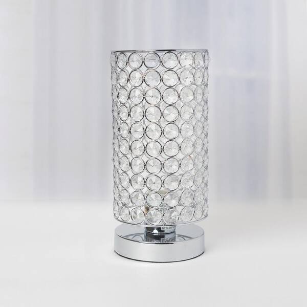 Elegant Designs 10 75 In 1 Light, Cylindrical Crystal Table Lamp