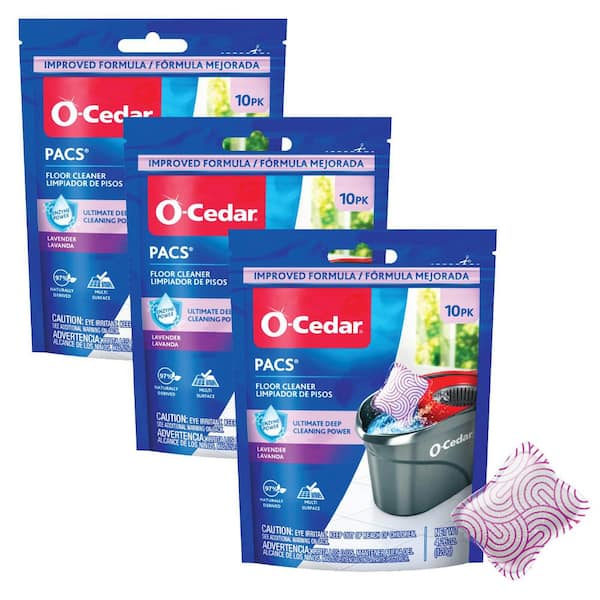 O-Cedar PACS Hard Floor Cleaner, Lavender Scent (10-Count) (3-Pack)