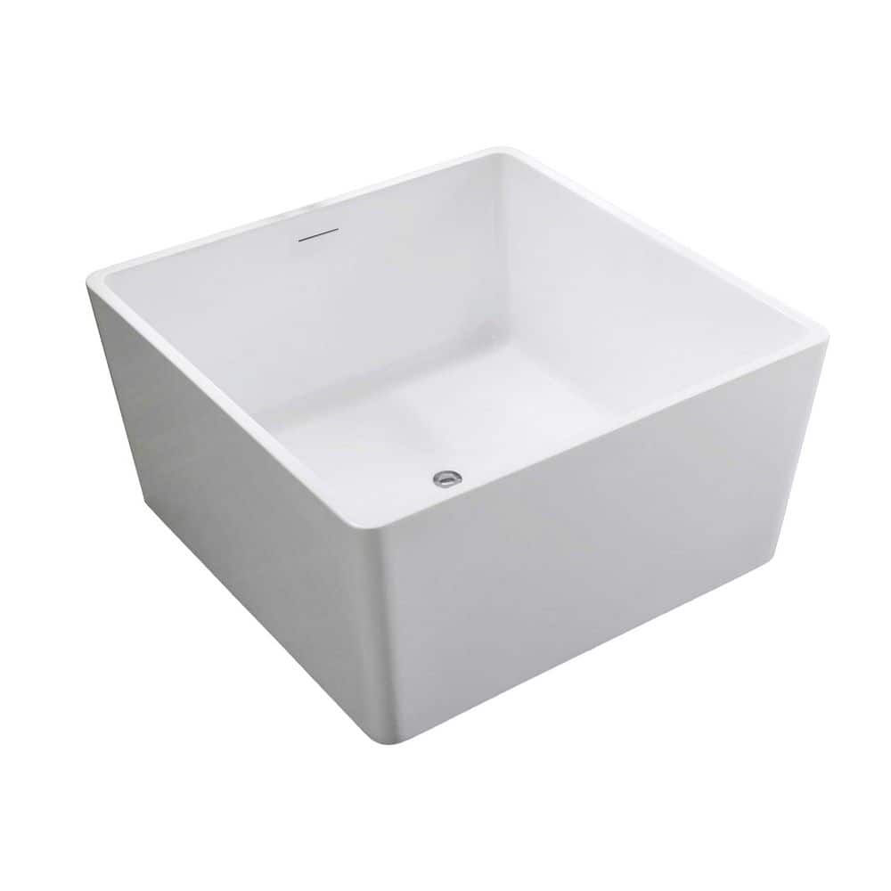 Bologna 47.2'' Glossy White Freestanding Acrylic Soaking Tub