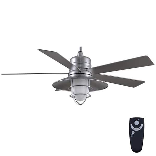 Home Decorators Collection Grayton 54 in. Indoor/Outdoor Galvanized Ceiling Fan with Light Kit and Remote Control
