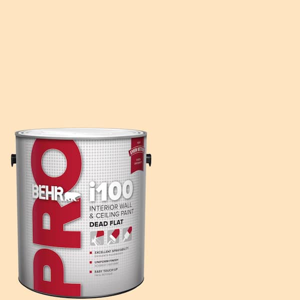 BEHR PRO 1 gal. #320C-2 Cream Yellow Dead Flat Interior Paint
