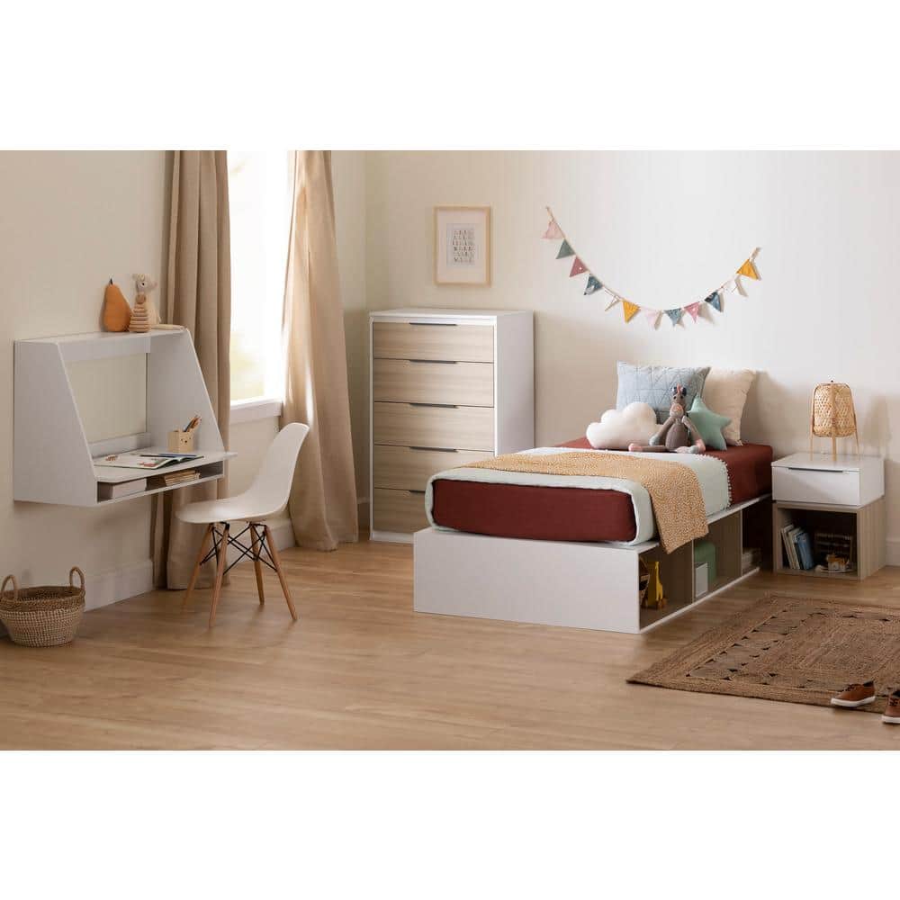 Pure White Wall Mounted Floating Writing Desk