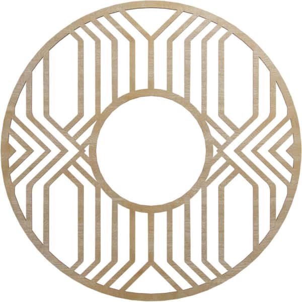 Ekena Millwork 24 in. x 24 in. x 1/4 in. Empire Wood Fretwork Pierced Ceiling Medallion, Birch