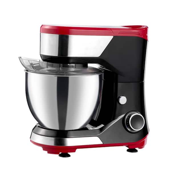 5.3 Qt. Stainless Steel Bowl 12-Speed Red Electric Kitchen Mixer Stand Mixer with Dough Hook Whisk and Beater