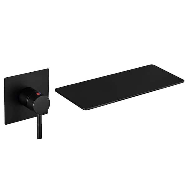 HOMEMYSTIQUE Single Handle Wall Mounted Faucet with Spot Resistant in Matte Black Valve Included