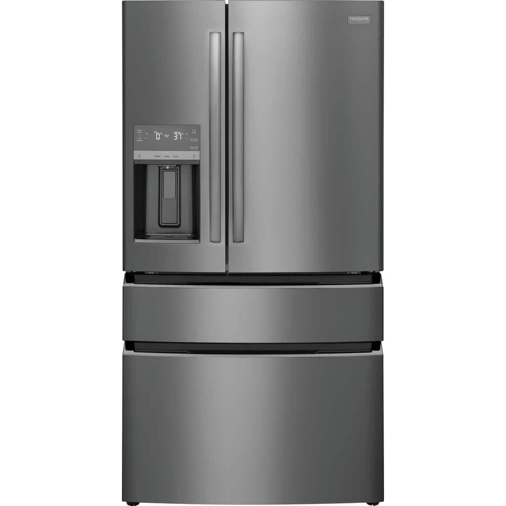 FRIGIDAIRE GALLERY 21.5 cu. ft. 4-Door French Door Refrigerator in Black Stainless Steel, Counter-Depth, Smudge-ProofÂ® Black Stainless Steel