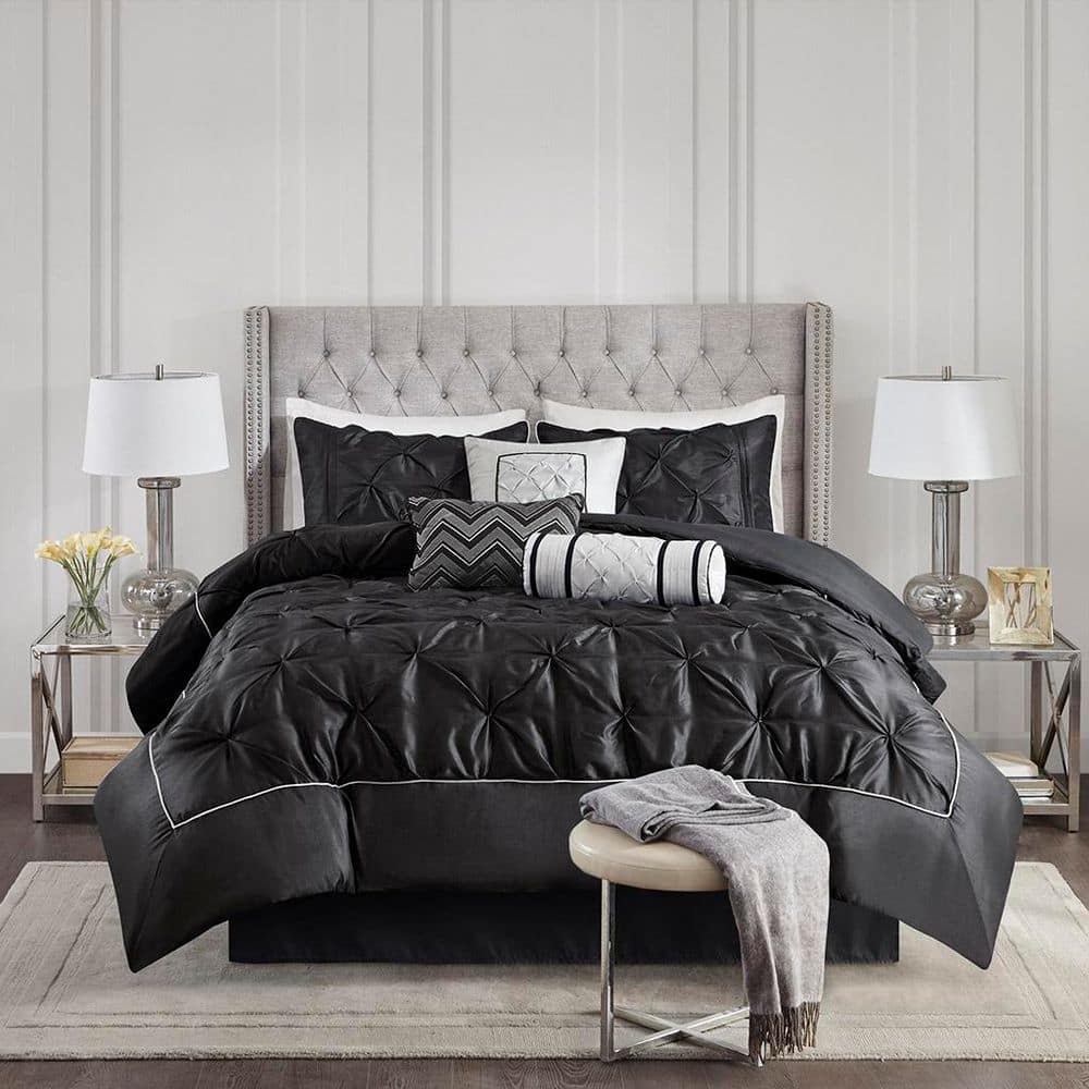 Vivian 7-Piece Black Polyester California King Tufted Comforter Set price history on PriceWatchPro