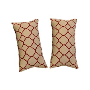 18 in. x 11 in. Beige Sunbrella Lumbar Outdoor Throw Pillow (2-Pack)