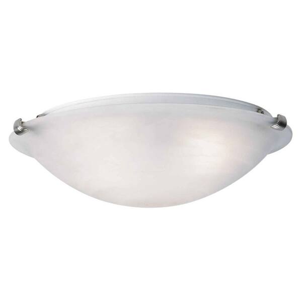 Forte Lighting 4-Light Brushed Nickel Flushmount with Marble Glass