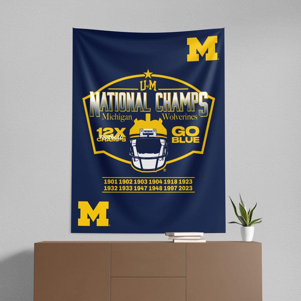 NCAA 2023 FBI Nameplate Michigan Printed Multi-Colored Wall Hanging