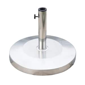 19 in. Round 55 in. Outdoor Patio Umbrella Stand Base with Heavy Cement Bottom & Mirror Finish in Stainless Steel