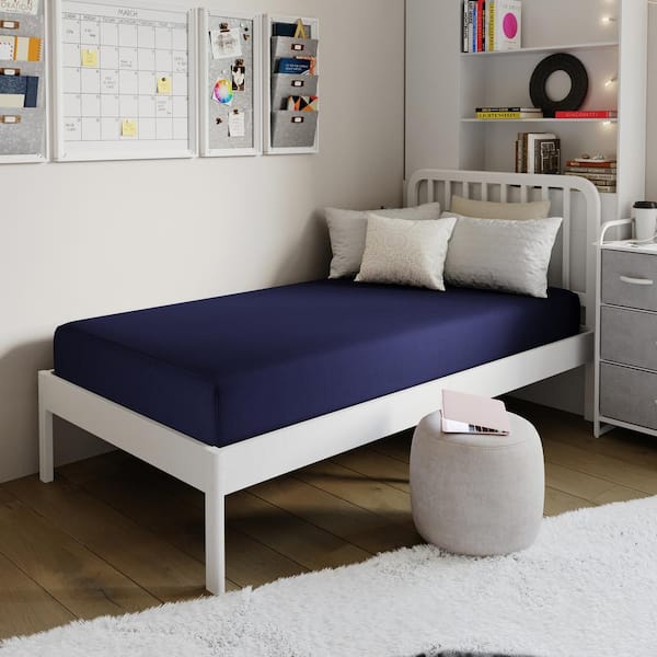 Carnegy Avenue Irvine Liquid-Resistant Memory Foam Twin Medium 8 in. Mattress with Removable Cover with Zipper in Blue