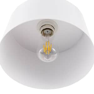 5 In. 1-Light Matte White Semi-Flush Mount for Hallway, E26 Base, No Bulbs Included (2-Pack)