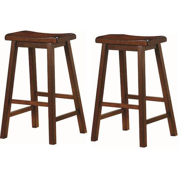 Coaster Wooden 29 in. Bar Stools Chestnut (Set of 2)