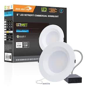 8 in. CCT and Wattage Selectable New Construction or Remodel IC Rated Integrated LED Commercial Downlight