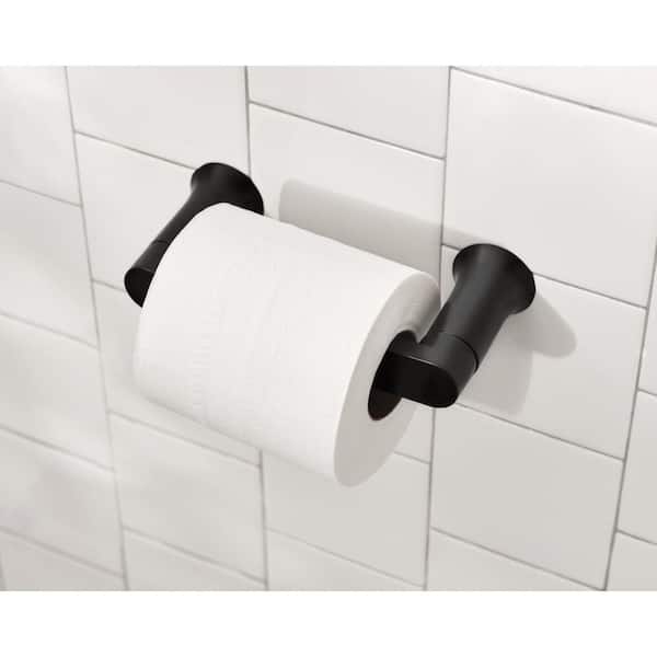 Moen Lindor Matte Black Wall Mount Pivot Toilet Paper Holder