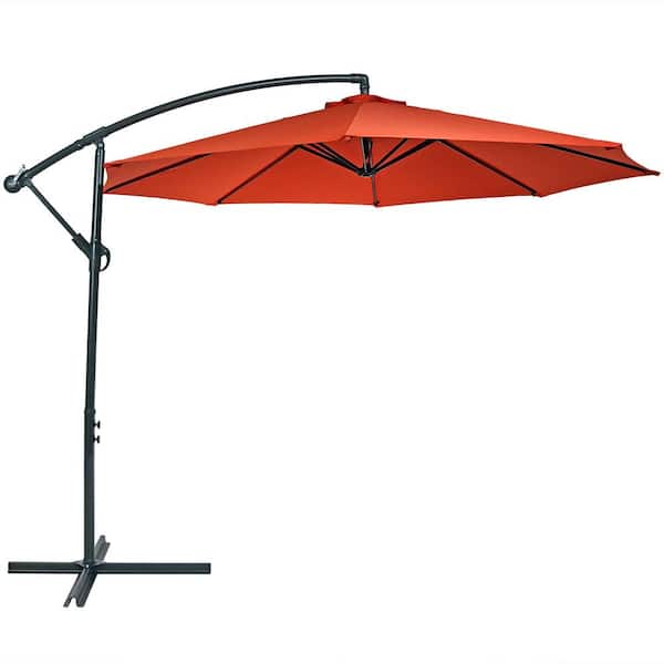 Sunnydaze 10 ft. Steel Offset Cantilever Patio Umbrella in Burnt Orange