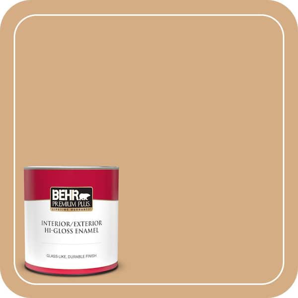 BEHR PREMIUM PLUS 1 qt. #BXC-67 Santa Fe Tan Hi-Gloss Enamel Interior/Exterior Paint & Primer