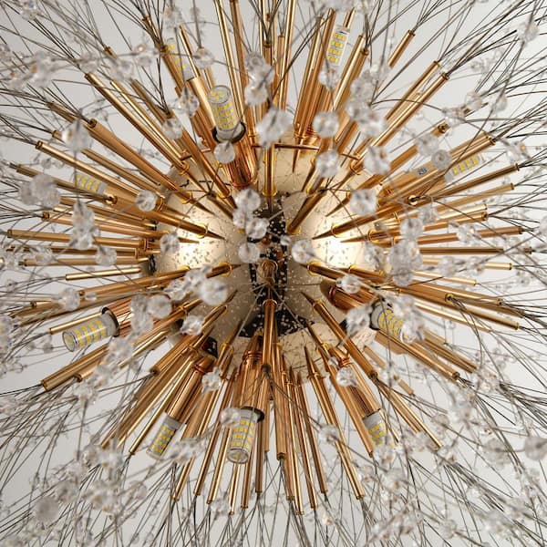 EDISLIVE Calzadyn 16-Light Gold-Chain Hung Dandelion Firework