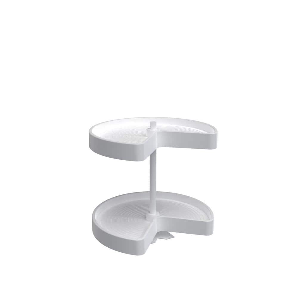 18 in. H x 18 in. W x 18 in. D White Polymer Kidney Shape Bottom Mount 2-Shelf Lazy Susan Set price history on PriceWatchPro