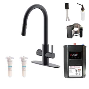 HotMaster 4-in-1 Single-Handle Kitchen Faucet Package with Filtered DigiHot Instant Hot Water Tank in Oil Rubbed Bronze