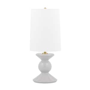 Lonnie 18.75 in. Gray Bedside Lamp