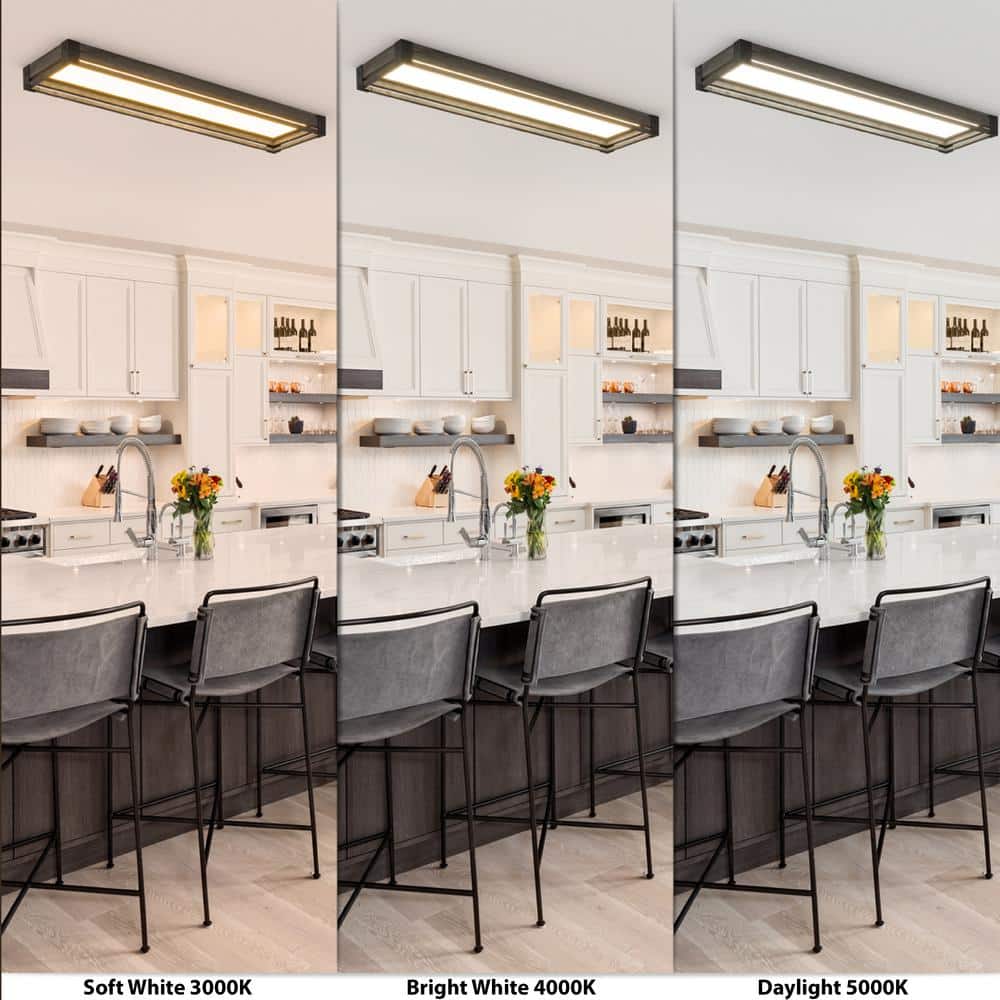 Sebastian 48" Rustic Gray LED Flush Mount Ceiling Light
