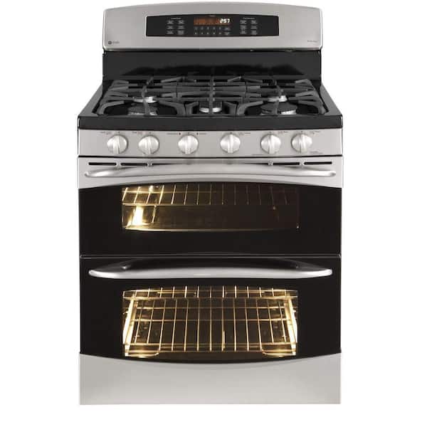 GE Profile 6.7 cu. ft. Double Oven Gas Range with Self-Cleaning Convection Oven in Stainless Steel