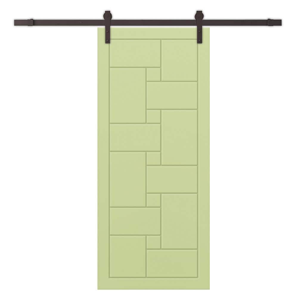 30 in. x 84 in. Light Gray Painted Composite MDF Paneled Interior Sliding Barn Door with Hardware Kit price history on PriceWatchPro