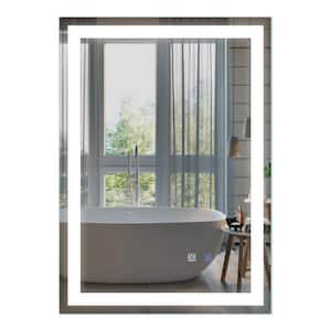 20 in. W x 28 in. H Rectangular Frameless Anti-Fog Wall-Mounted Bathroom Vanity Mirror in White