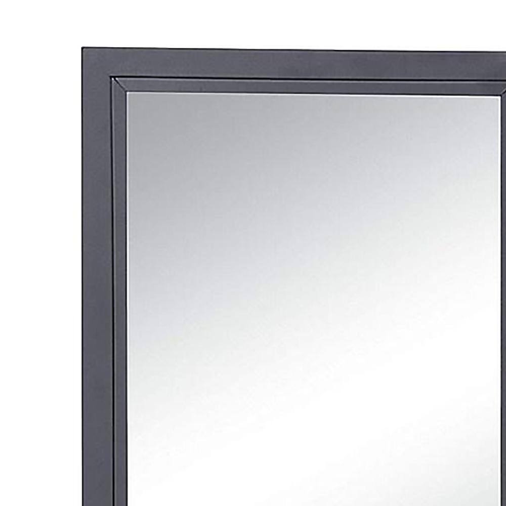Gunmetal Rectangular Metal Nursery Vanity Mirror