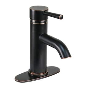 Moncalieri Single Hole 1-Handle Low-Arc Bathroom Faucet in Oil Rubbed Bronze with Drain