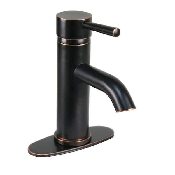 Brienza Moncalieri Single Hole 1-Handle Low-Arc Bathroom Faucet in Oil Rubbed Bronze with Drain