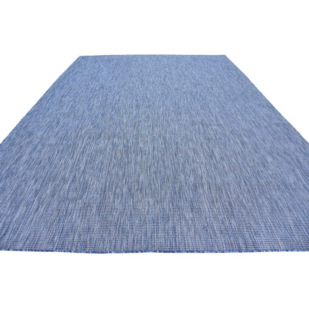 Navy Blue Easy-Care Synthetic 9' x 12' Outdoor Rug