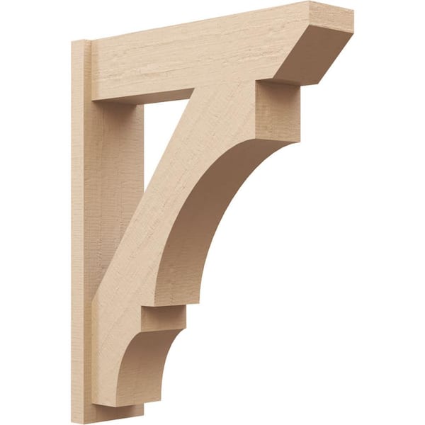 Ekena Millwork 8 in. x 38 in. x 30 in. Balboa Slat Rough Cedar Woodgrain Timberthane Polyurethane Outlooker, Primed Tan