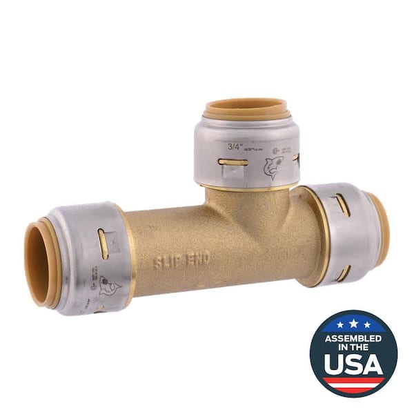 SharkBite Max 3/4 in. Push-to-Connect Brass Slip Tee Fitting