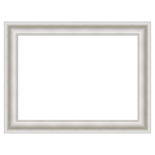 Amanti Art Parlor White 34 in. x 26 in. Polystyrene Framed Dry Erase Magnetic Memo Board