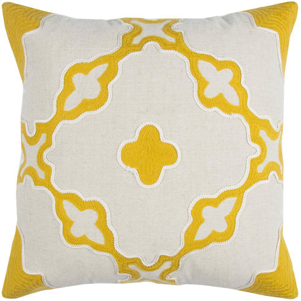 Harper Lane Malee Marble Throw Pillow, Yellow, 18x18