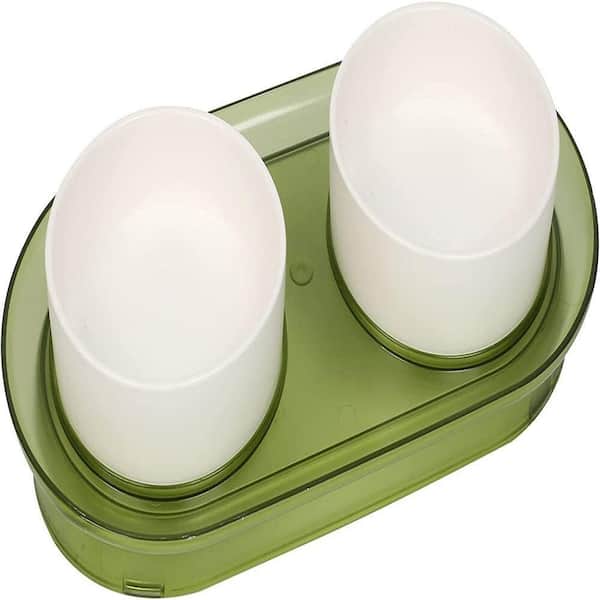 cenadinz Elevated Cat Bowls, Raised Cats Ceramic Food and Water Stand Bowl Dishes in Tea Green