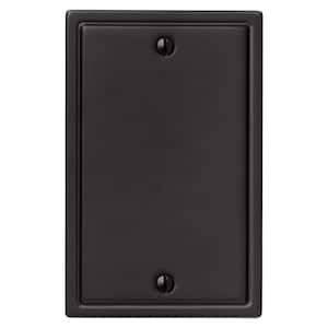 Sinclair Insulated 1-Gang Matte Black Blank Stamped Steel Wall Plate