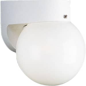 Polycarbonate Outdoor 1-Light White Acrylic Shade Modern Outdoor Wall Light