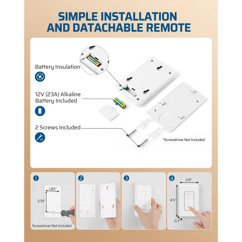 White Smart Wireless Remote Control Outlet and Wall Switch