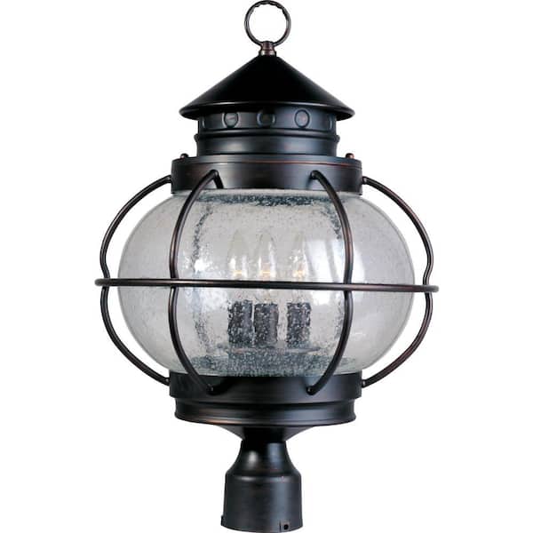 Portsmouth 3-Light Oil-Rubbed Bronze Outdoor Pole/Post Mount