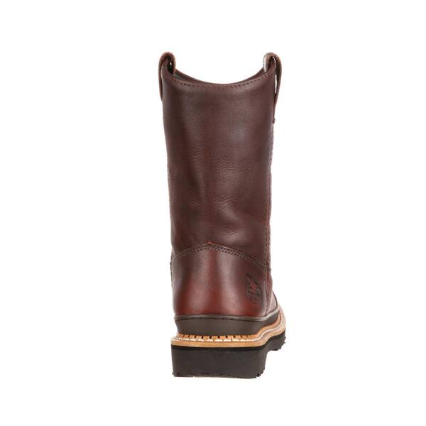 John Deere Men's 11-Inch Genuine Leather Non-Safety Toe Wellington Work Boots 