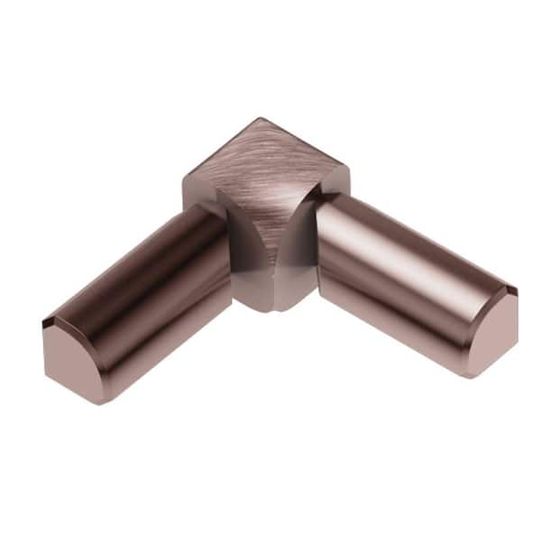 Schluter Rondec Brushed Copper Anodized Aluminum 3/8 in. x 1 in. Metal 90° Double-Leg Inside Corner