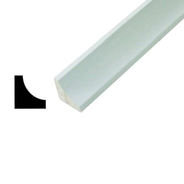 Alexandria Moulding WM 100 11/16 in. x 11/16 in. x 96 in. Pine Primed Finger-Jointed Cove Moulding